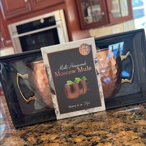 Matte Honeycomb Moscow Mule Copper Mug Set - 2 Pack